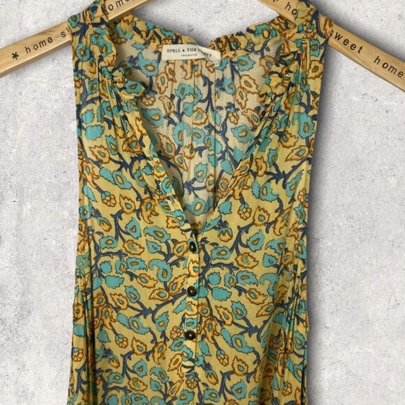 SPELL and The Gypsy Collective Delirium‎ Maxi Dress Gold Size XXS Romantic Boho - Picture 8 of 15